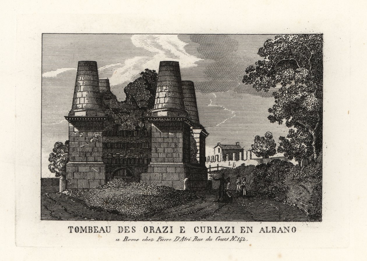 Vista delle rovine del Mausoleo degli Orazi e Curiazi sulla Via Appia, Roma da Unbekannt