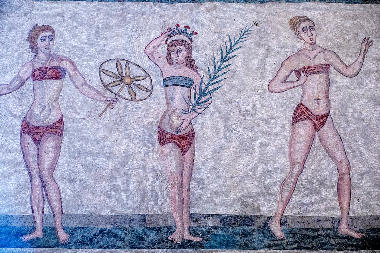 Villa Romana del Casale, Piazza Armerina, Sicilia, Italia. Mosaico da Unbekannter Künstler