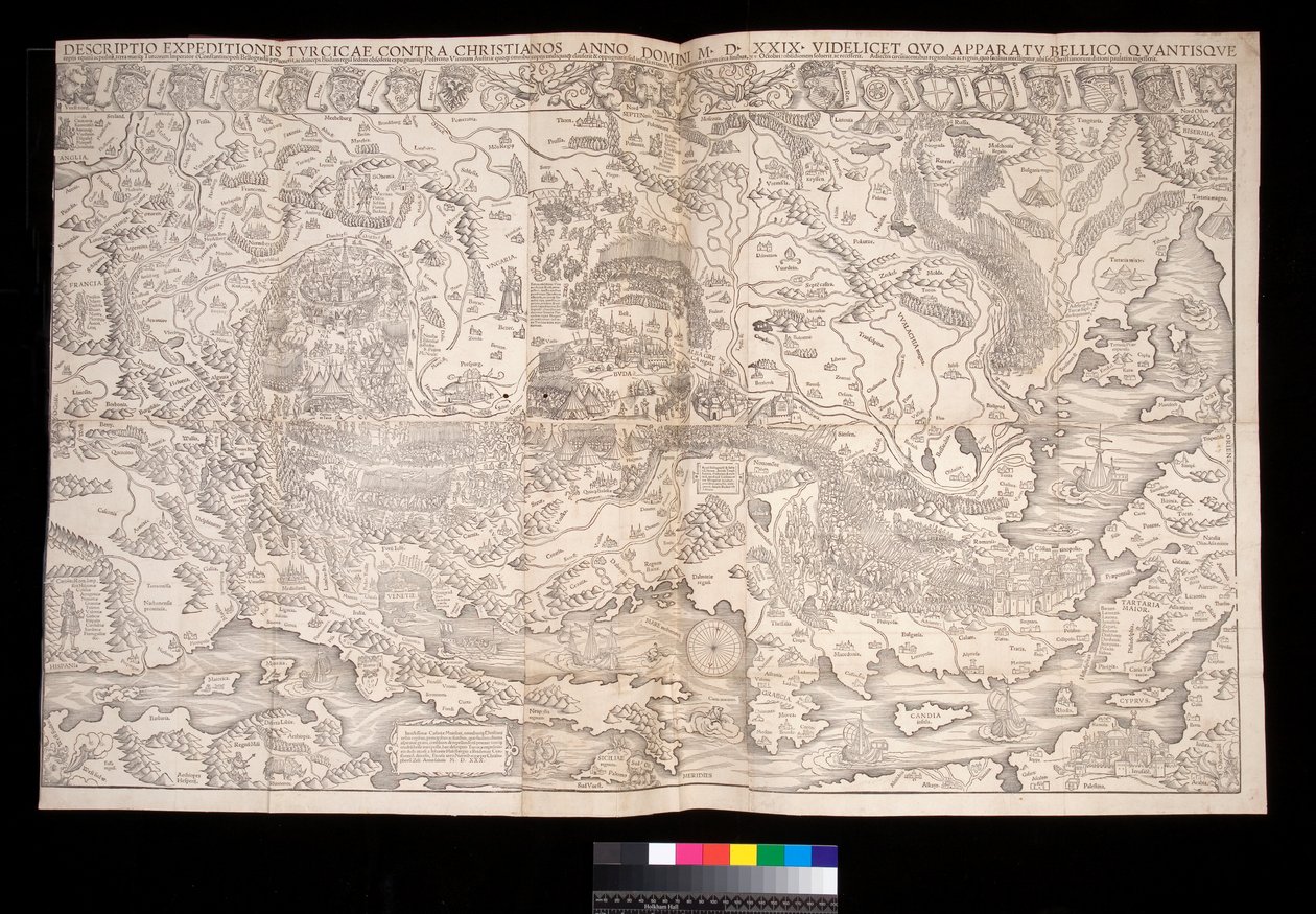 Mappa murale della campagna turca del 1529 di Johann Haselberg e Christoph Zell, Norimberga da Unbekannt