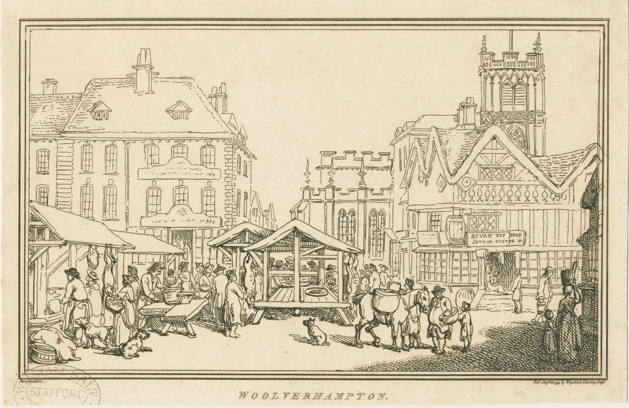 Wolverhampton - Piazza del Mercato: incisione, nd [c 1799] da Unbekannt