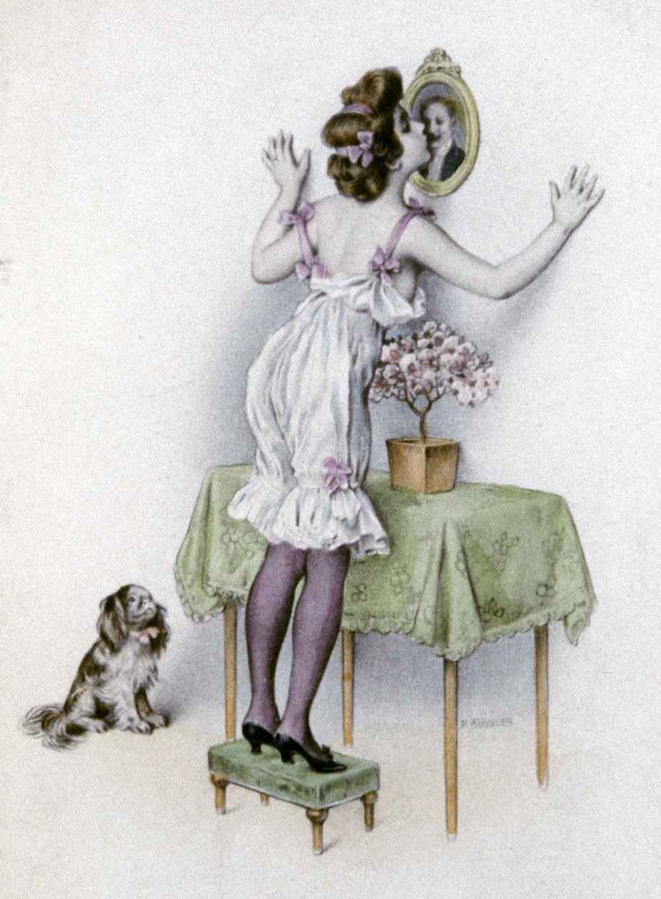 Donna in lingerie, c.1900 da Unbekannter Künstler