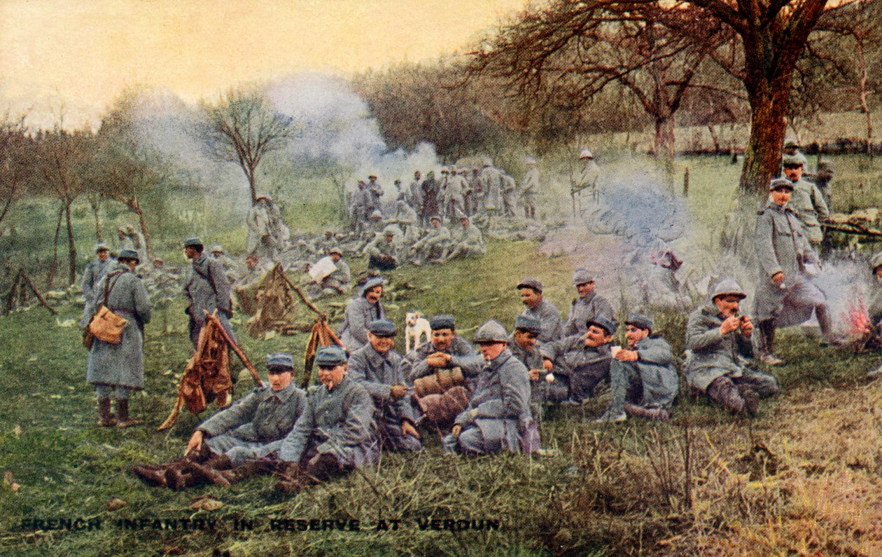 Prima guerra mondiale: esercito francese alla battaglia di Verdun da Unbekannter Künstler