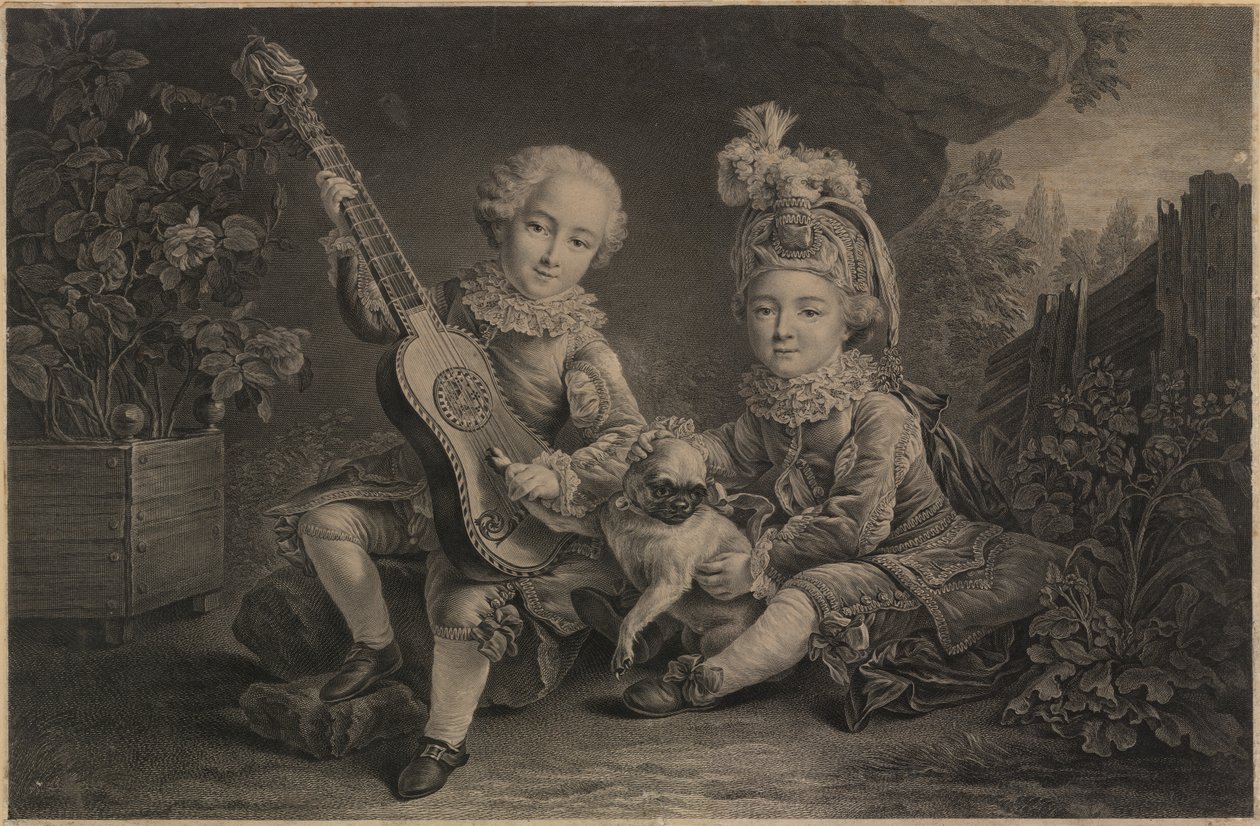 Bambini che giocano, Parigi, c.1775 da Unbekannter Künstler