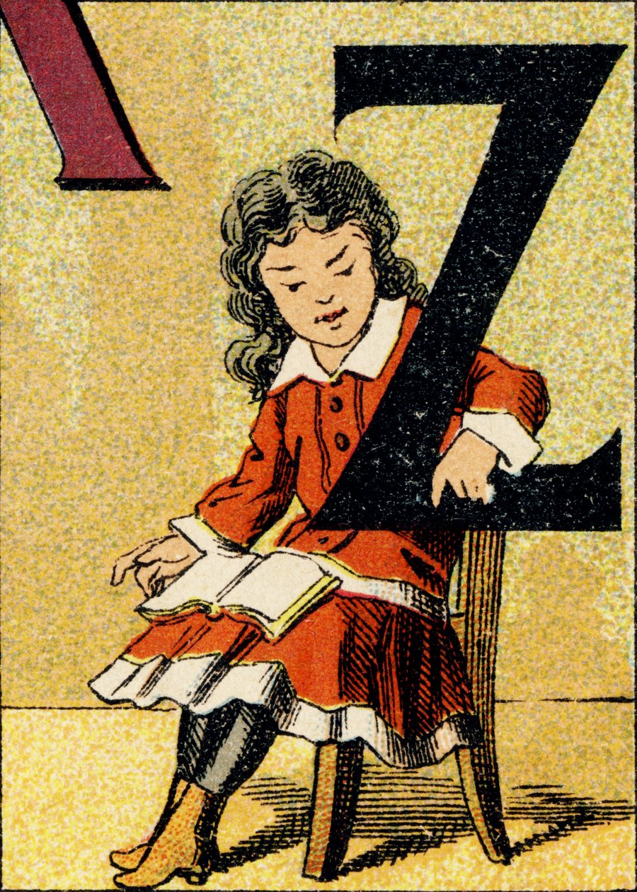 Z - Incisione tratta da ABCD delle bambine. Pellerin & Cie, stampatore-editore, Épinal, circa 1890. Serie A. Dimensioni: 19 x 13,5 cm. da Unbekannt