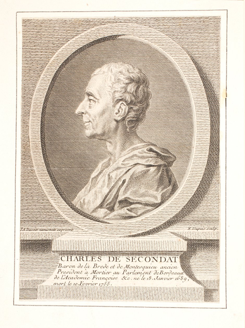 Charles-Louis de Secondat, Barone di La Brède e di Montesquieu da Unbekannter Stecher