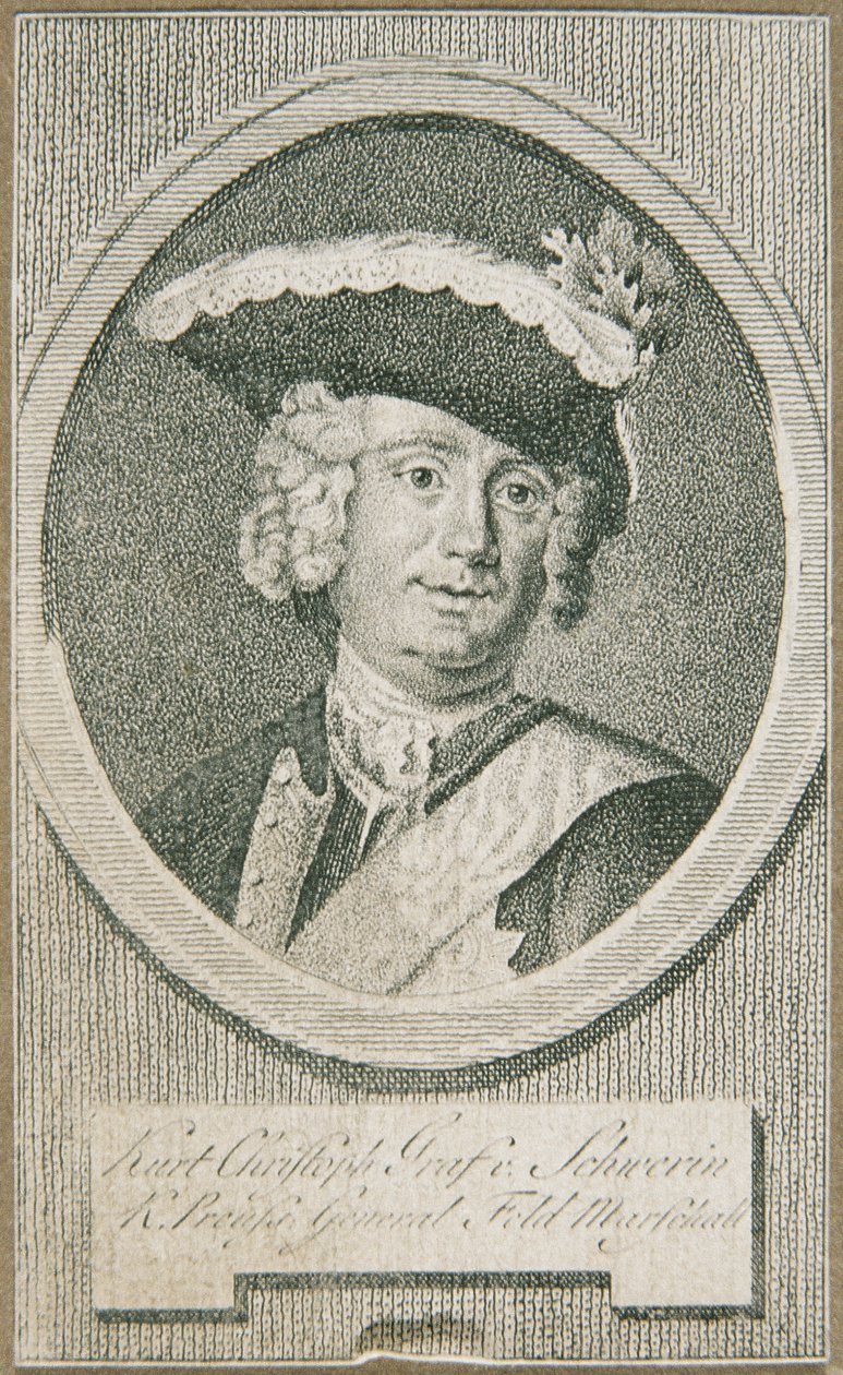 Il feldmaresciallo prussiano Kurt Christoph Conte di Schwerin da Unbekannter Stecher