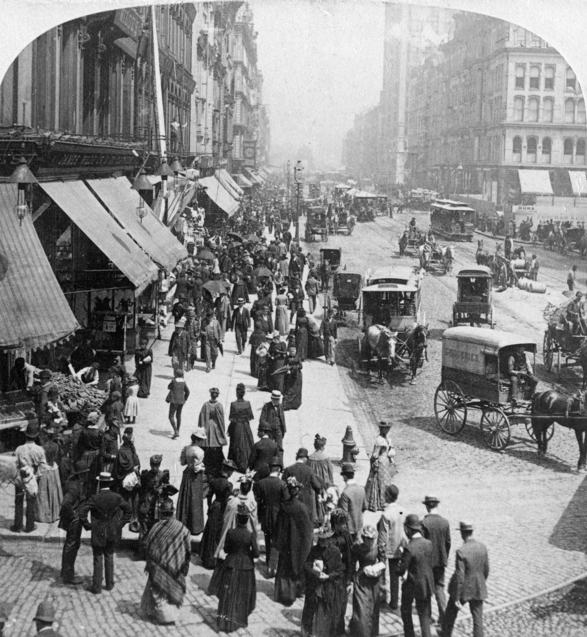 Scena di strada a Chicago, Illinois, USA, 1896 da Underwood and Underwood