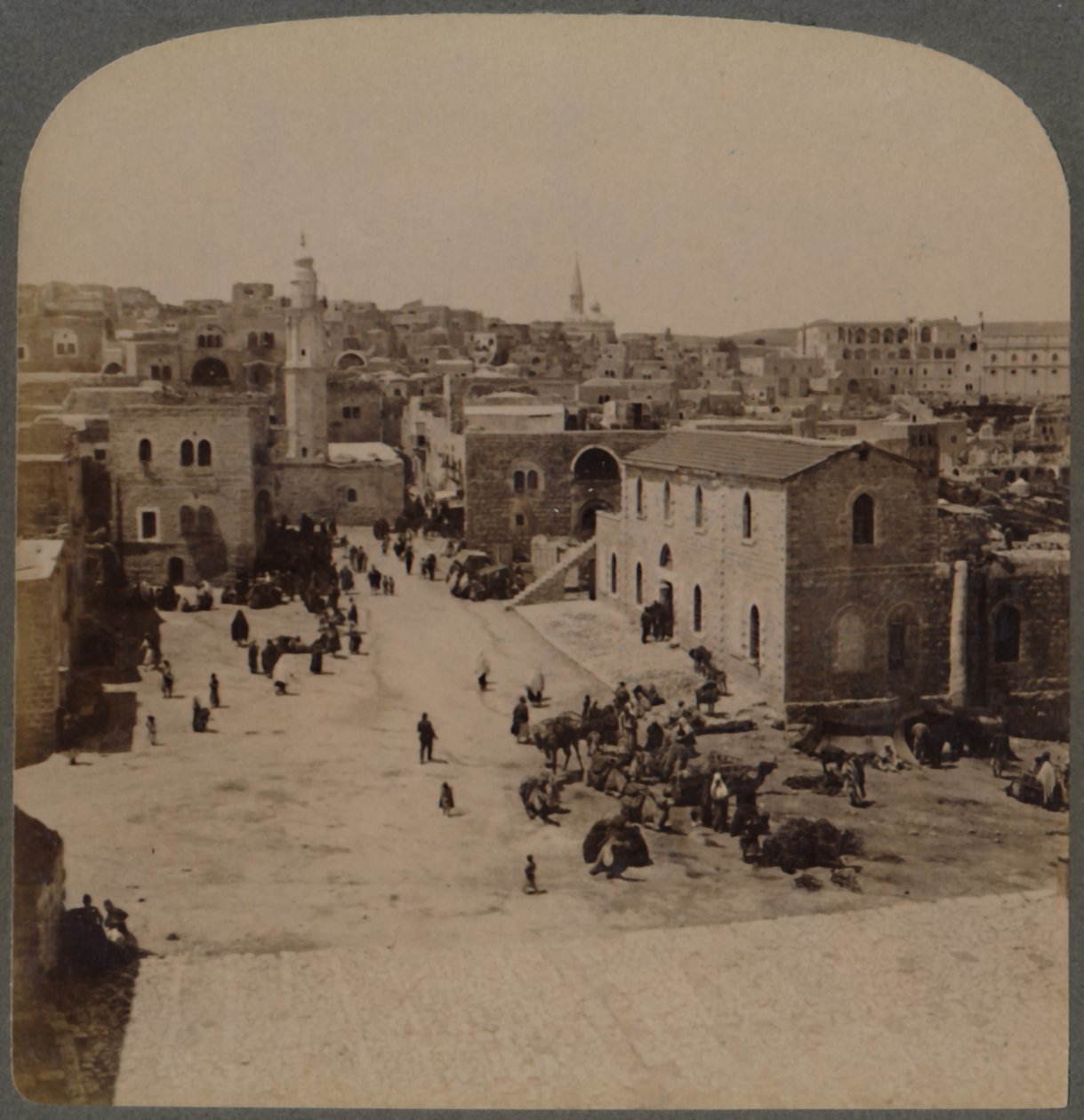 Betlemme di Giudea, il luogo di nascita di Gesù, Palestina, 1896 da Underwood and Underwood
