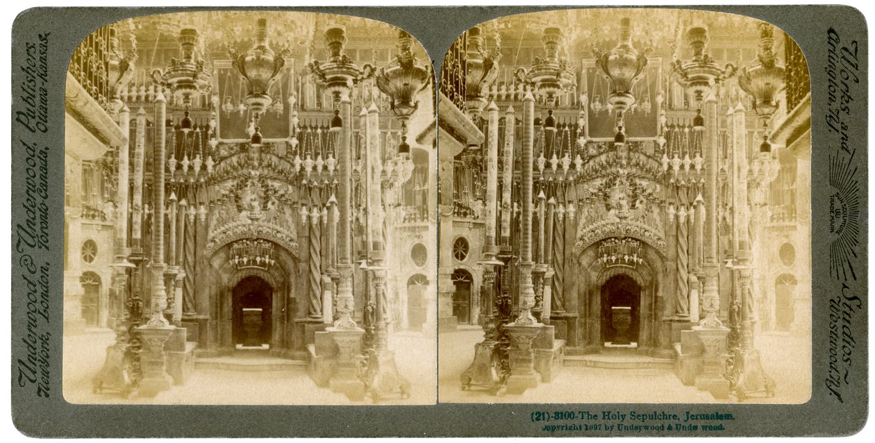 Chiesa del Santo Sepolcro, Gerusalemme, Palestina, 1897 da Underwood and Underwood