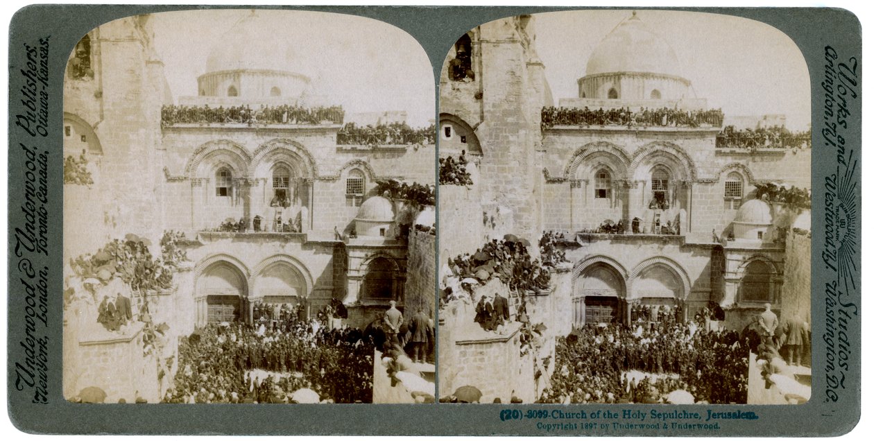 Chiesa del Santo Sepolcro, Gerusalemme, Palestina, 1897 da Underwood and Underwood