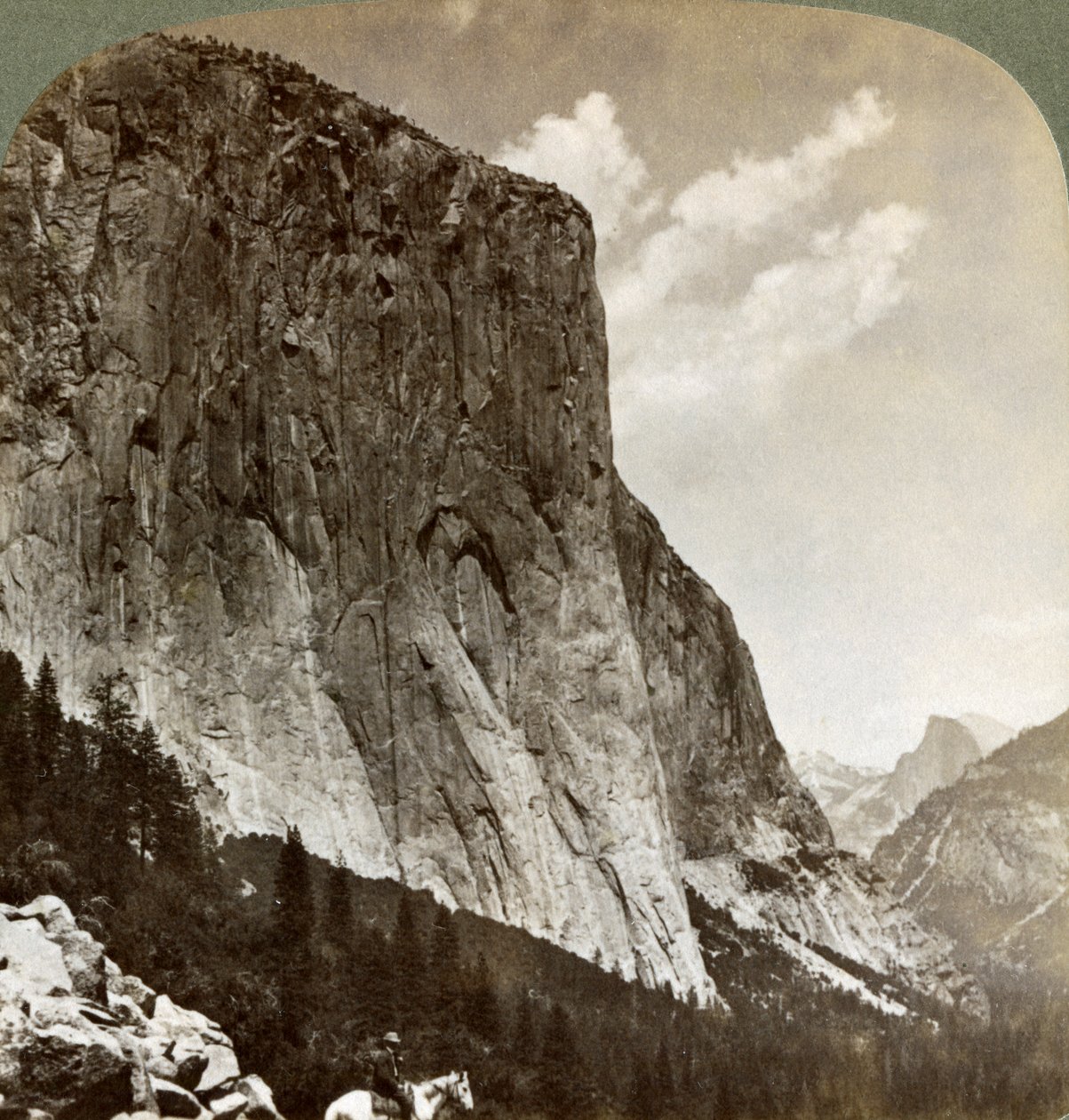 El Capitan e Half Dome, Yosemite Valley, California, USA, 1902 da Underwood and Underwood