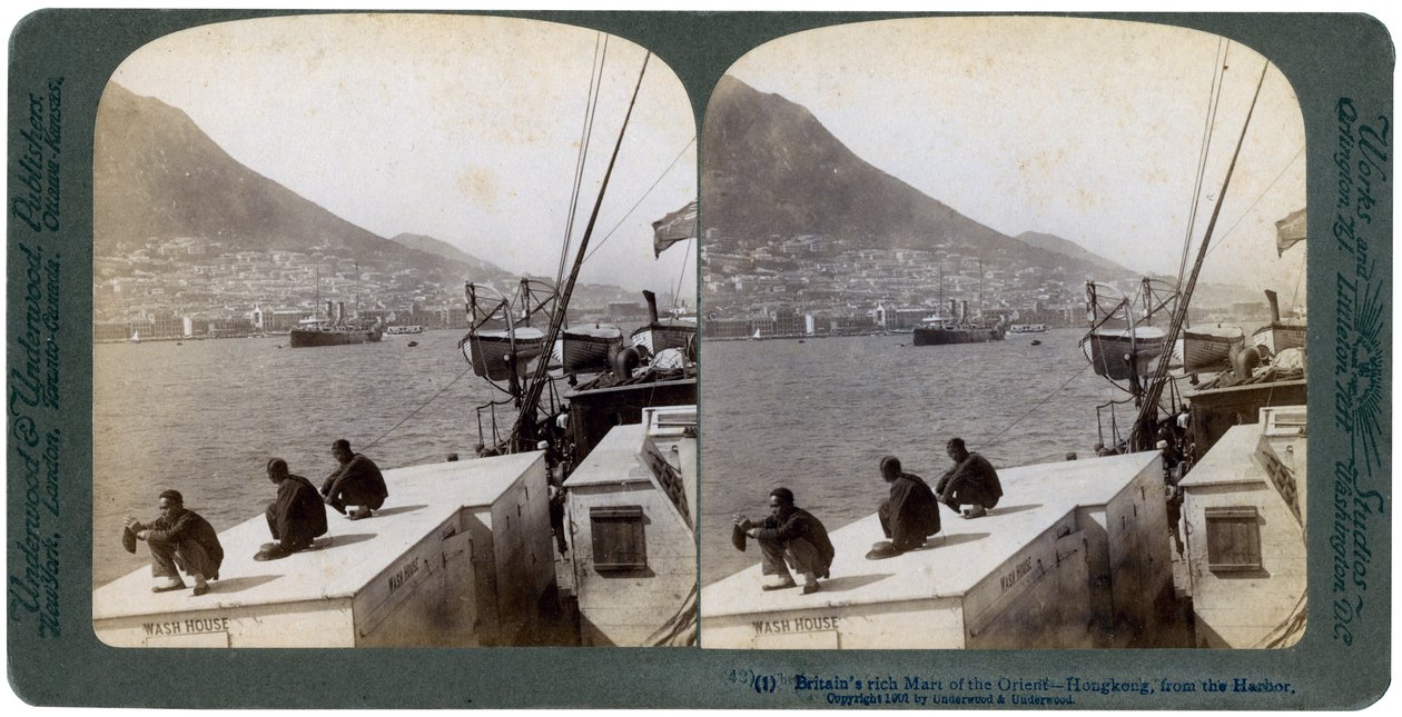 Hong Kong dal porto, 1901 da Underwood and Underwood