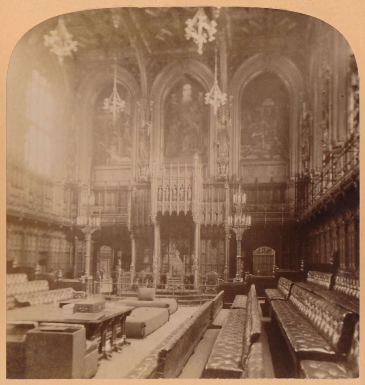 Camera dei Lord, Palazzo di Westminster, Londra, Inghilterra, 1900 da Underwood and Underwood
