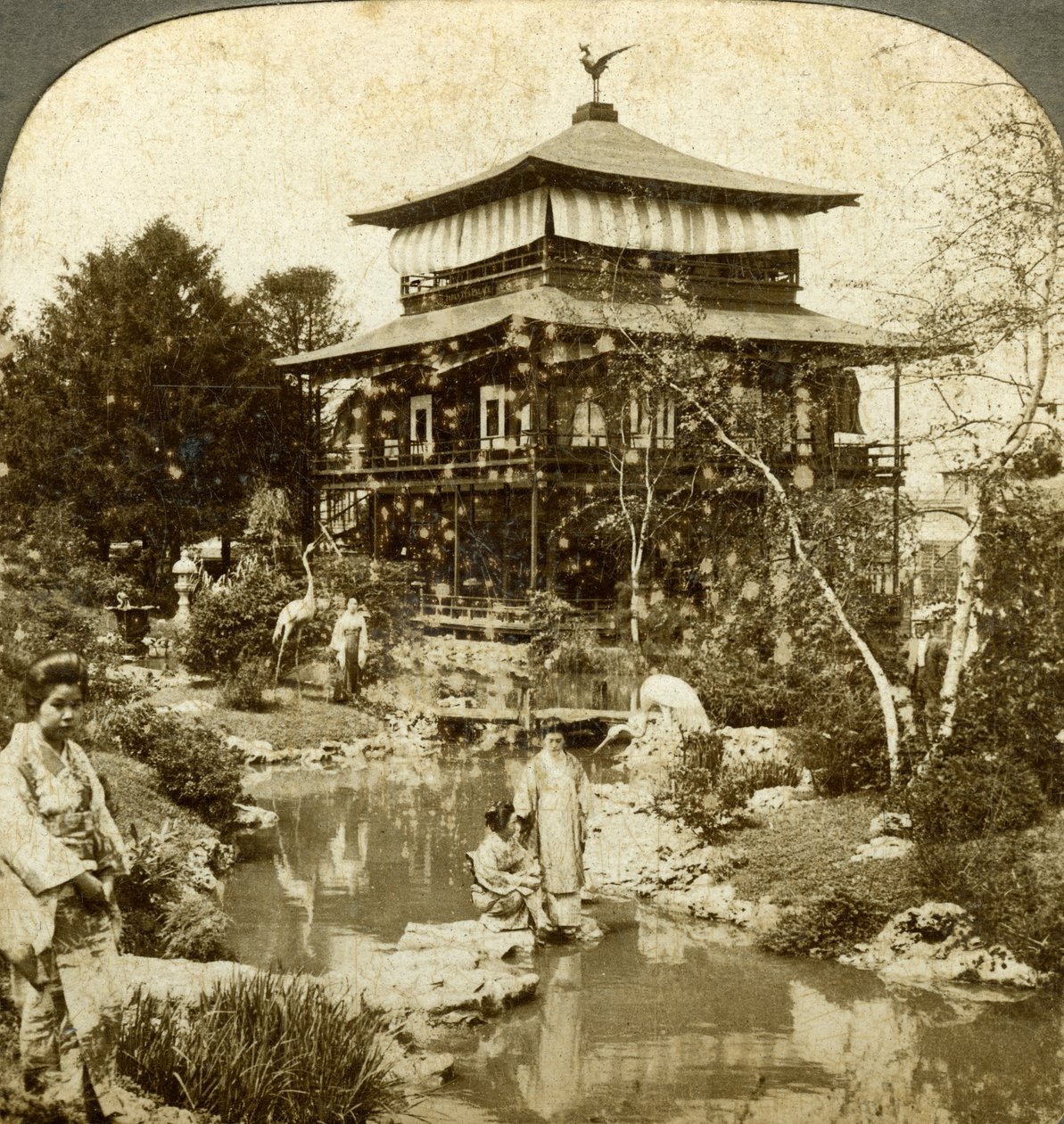 Giardino giapponese alla Fiera Mondiale, St Louis, Missouri, USA, 1904 da Underwood and Underwood