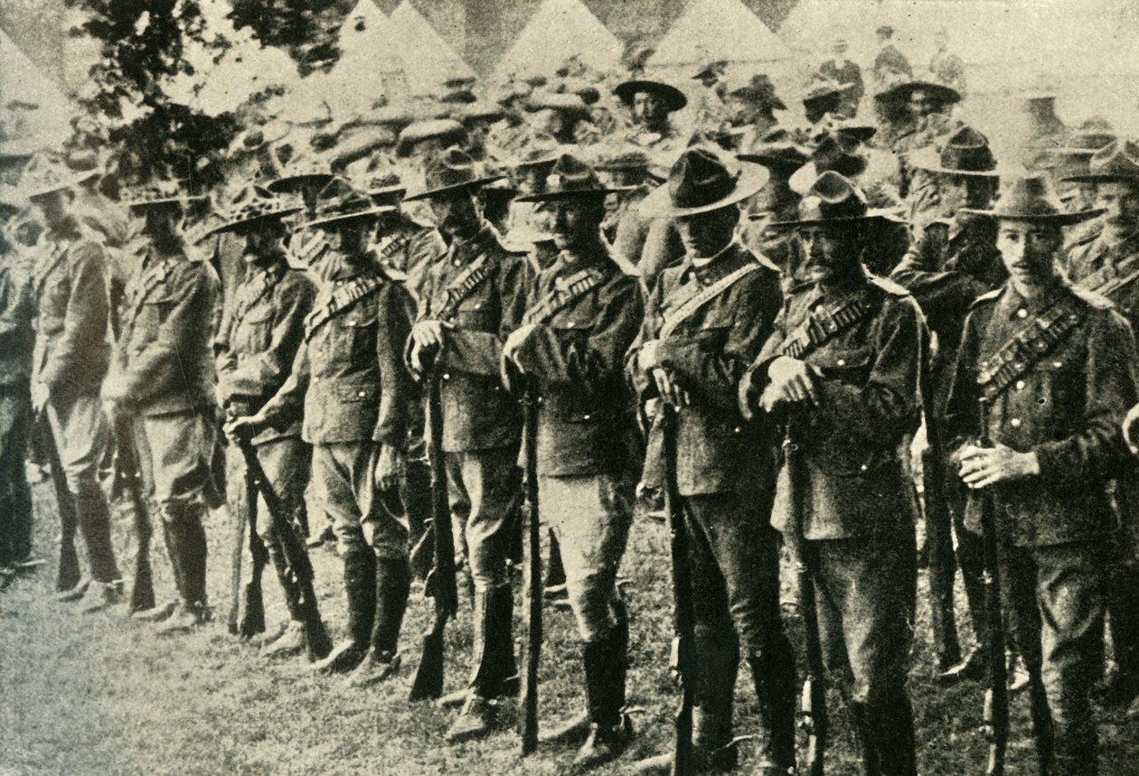 Soldati da Australia, Nuova Zelanda, Canada e Sudafrica, 1914-1918, c1920 da Underwood and Underwood