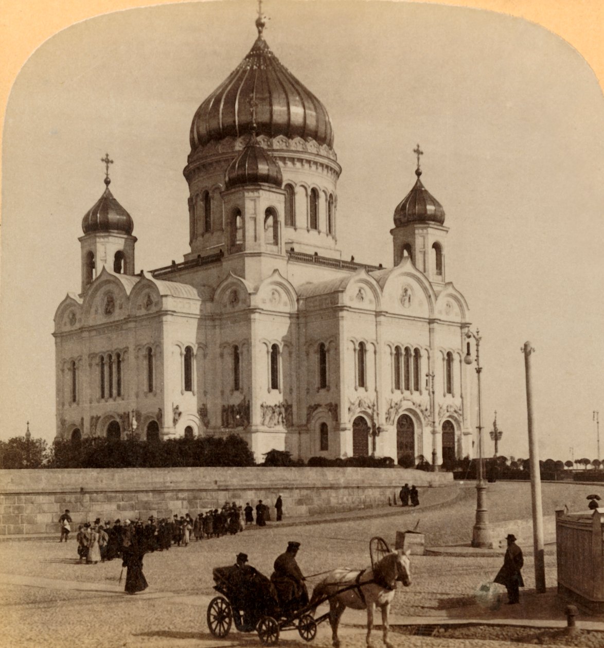 Tempio del Salvatore, la più grande chiesa di Mosca, Russia, 1898 da Underwood and Underwood