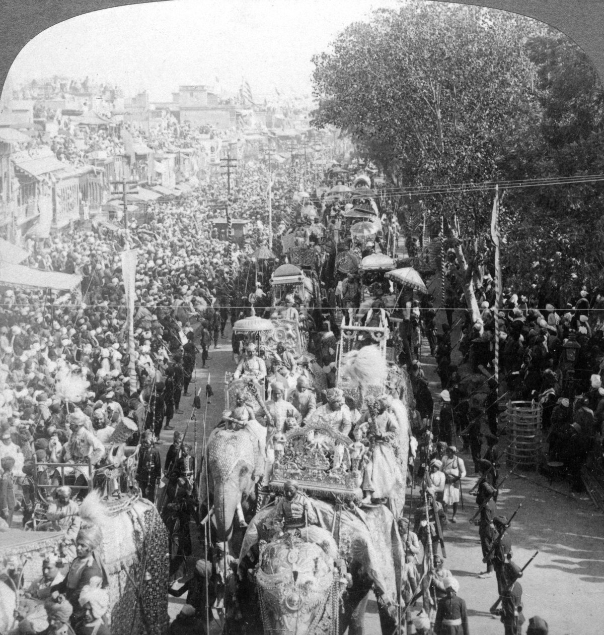 Il grande corteo del Durbar, Delhi, India, 1903 da Underwood and Underwood