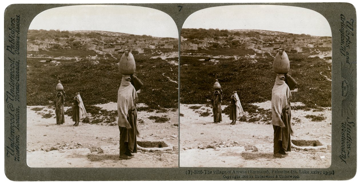 Il villaggio di Imwas Emmaus, Palestina, 1900 da Underwood and Underwood