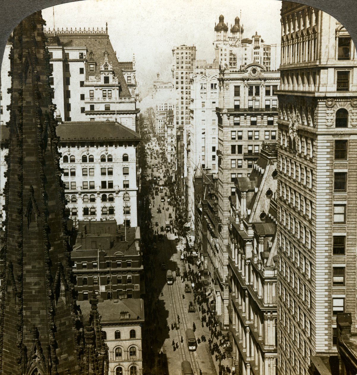 Trinity Church e Broadway, New York, USA da Underwood and Underwood
