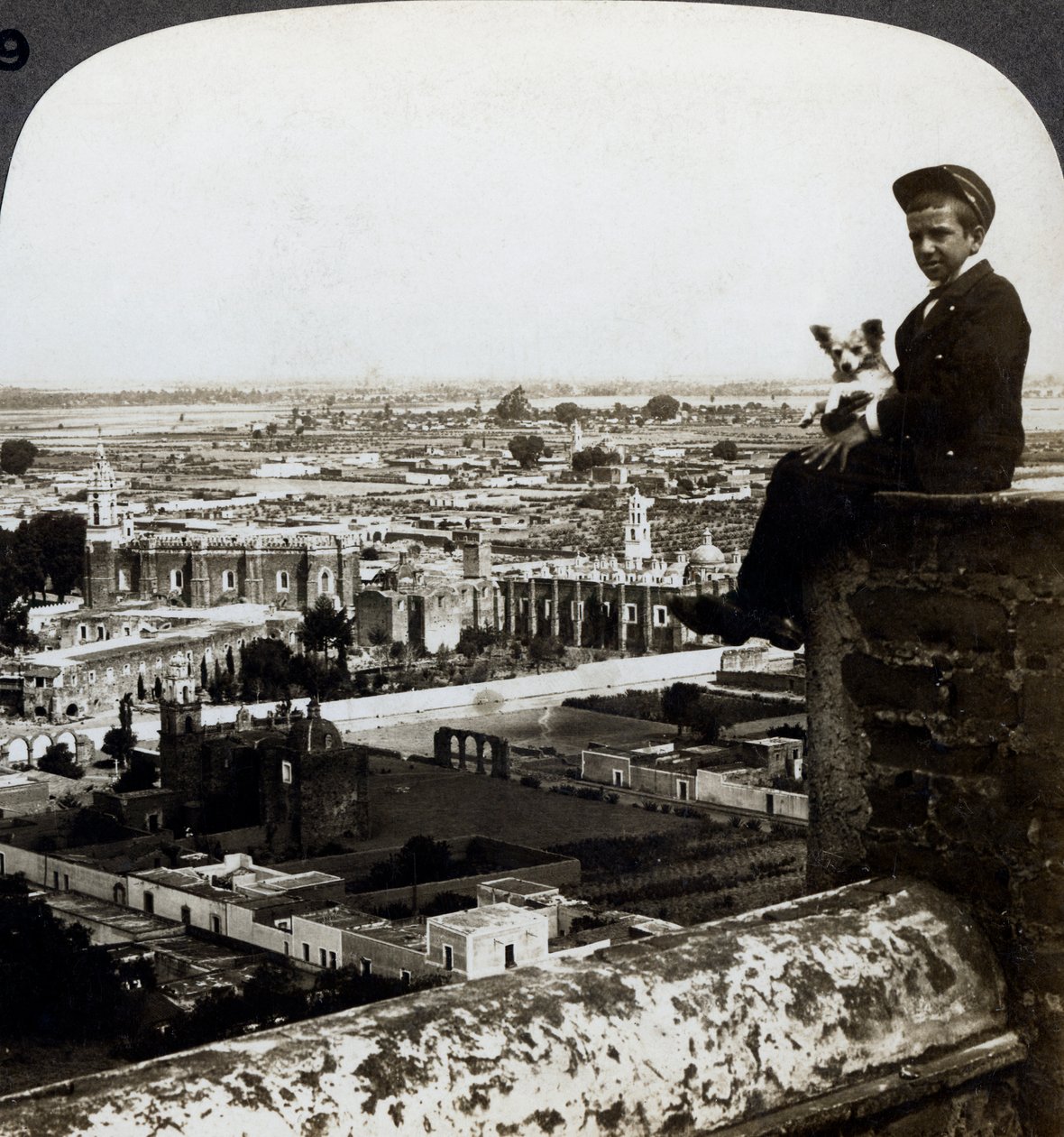 Vista di Cholula, Messico da Underwood and Underwood
