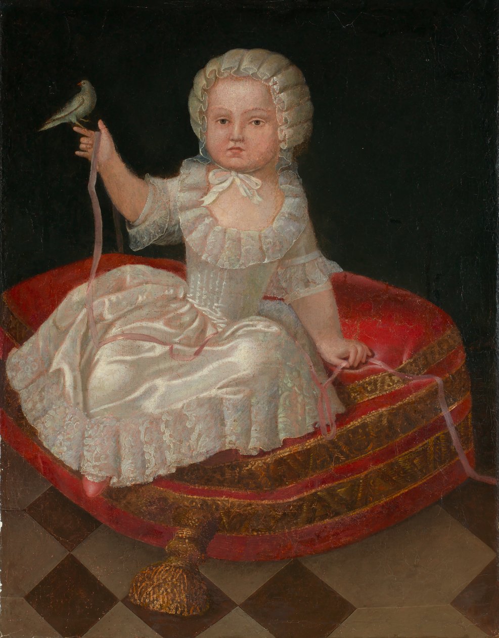 Ragazza su un Hassock da Unidentified (European)