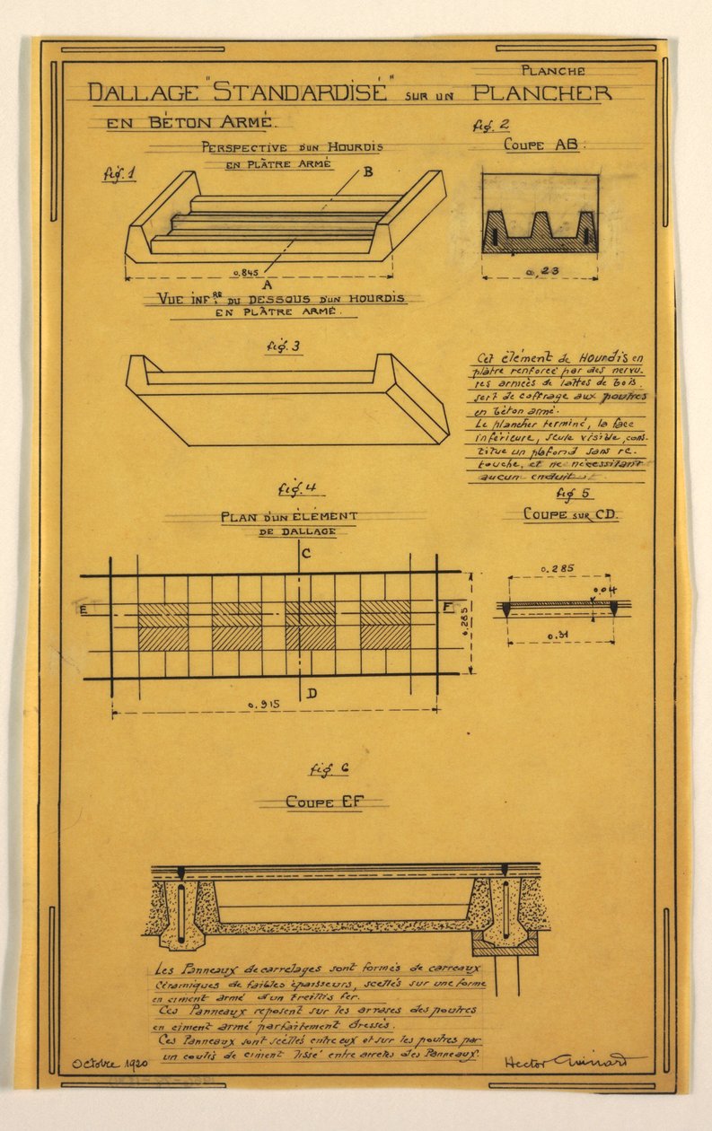 Progetto per una casa operativa di massa progettata da Hector Guimard da Unknown