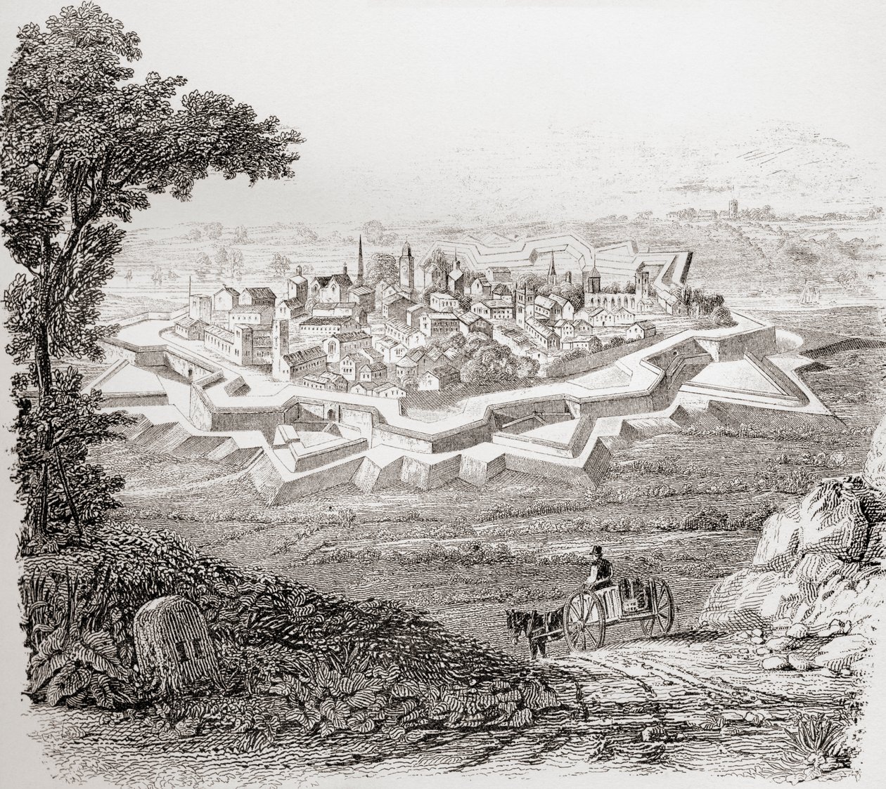 Aspetto generale di una fortezza bastionata, o Star Fort, da The National Encyclopaedia, pubblicato c.1890 da Unbekannt Unbekannt