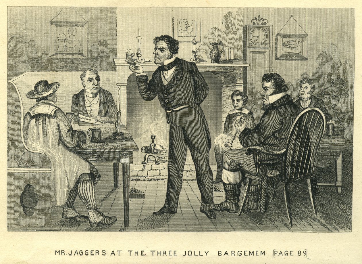 Grandi speranze - Mr. Jaggers ai Tre Allegri Bargemen, c.1862 da Unbekannt Unbekannt