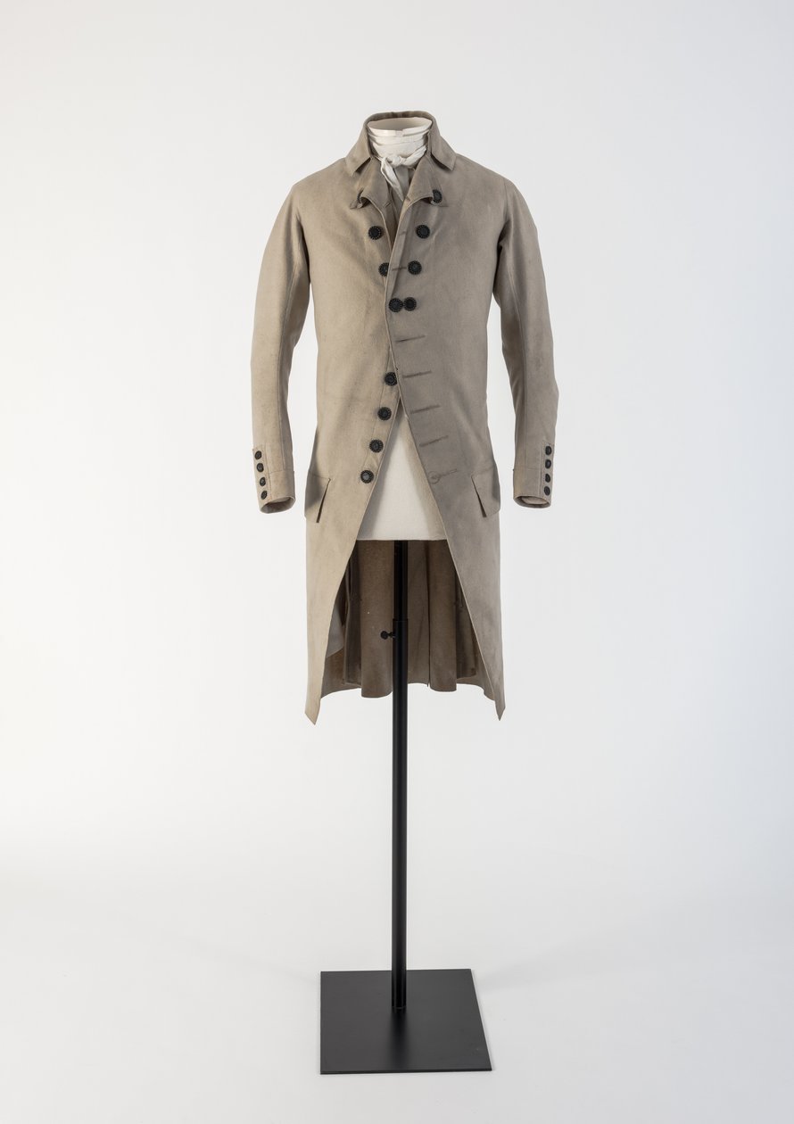 Redingote da uomo in lana color crema, 1790 da Unbekannt Unbekannt