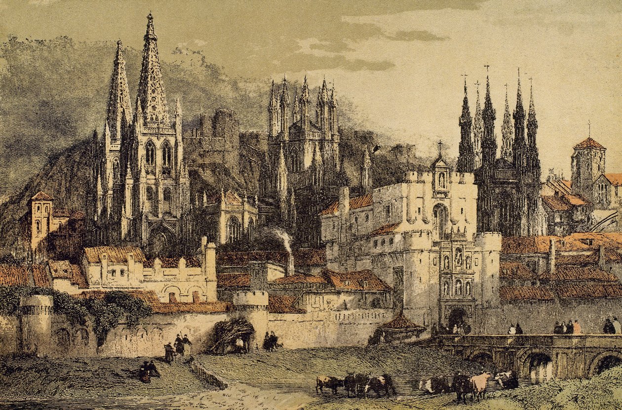Veduta della città di Burgos (Castiglia, Spagna), con le sue mura da Unbekannt Unbekannt