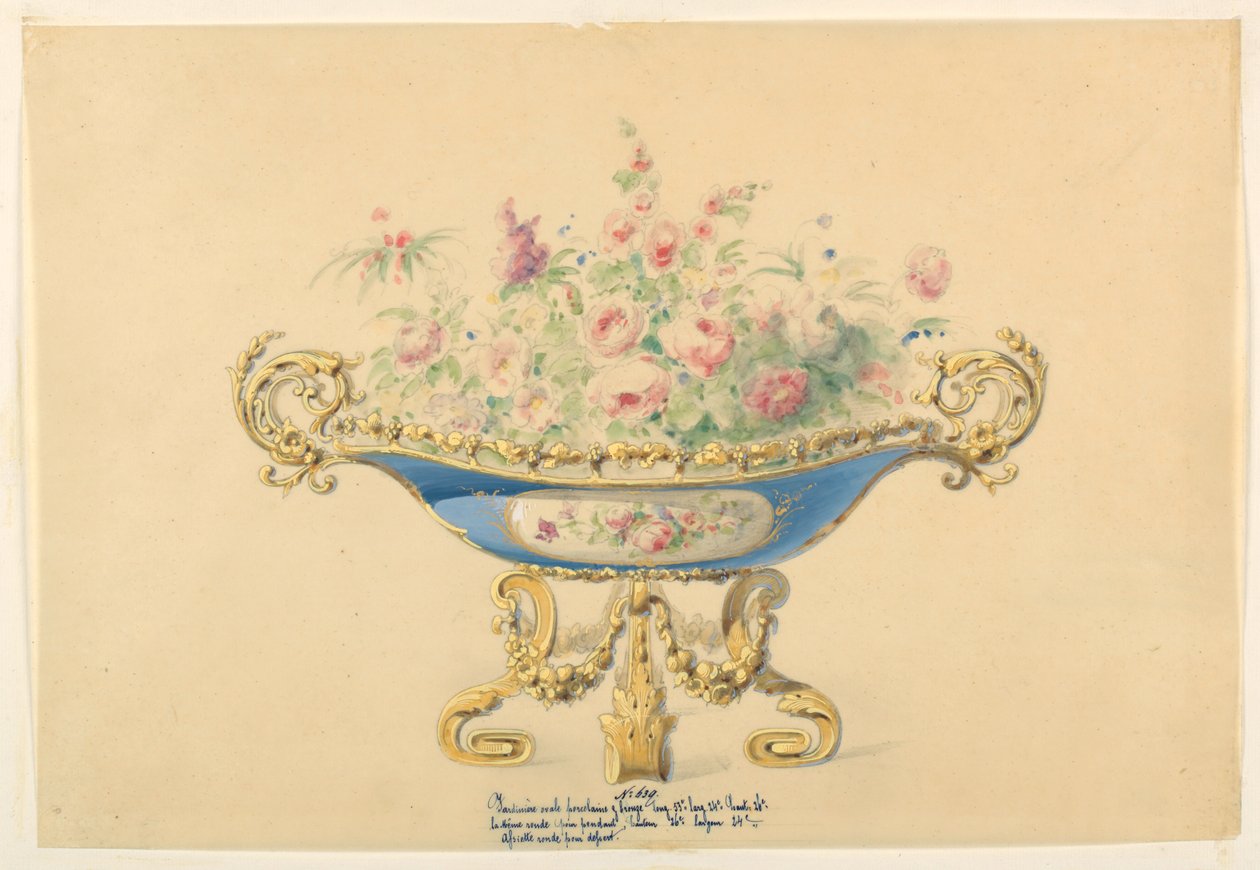 Design per una fioriera, ca. 1855 da Unknown