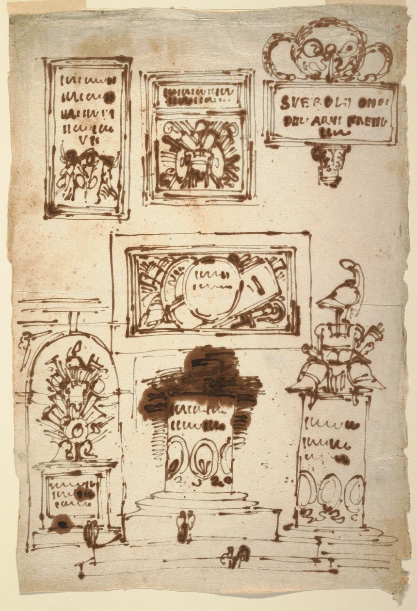 Disegno, Tavolette commemorative per la famiglia Severoli, Faenza da Unknown