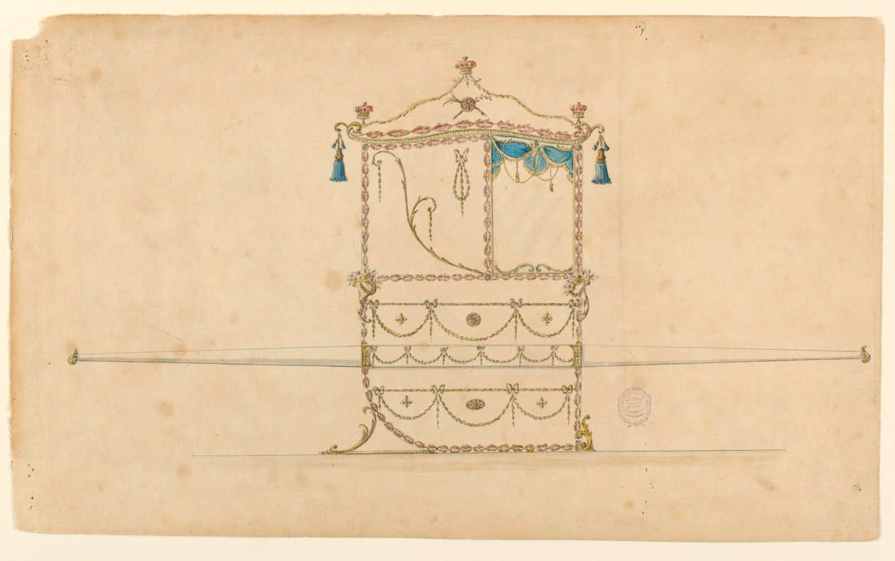 Progetto per una sedia a portantina, 1770-75 da Unknown