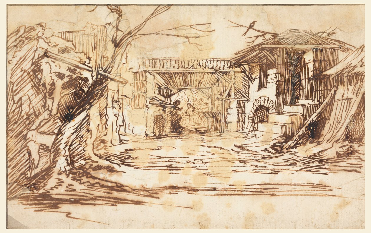 Disegno, Set per un presepe di Natale da Unknown