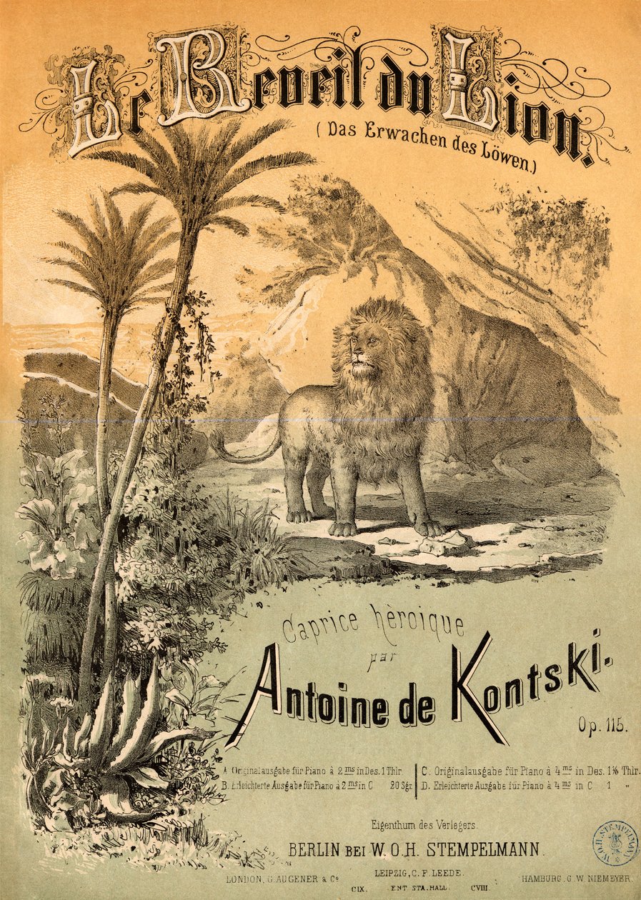 Il risveglio del leone di Anton Kontski da Unbekannt Unbekannt
