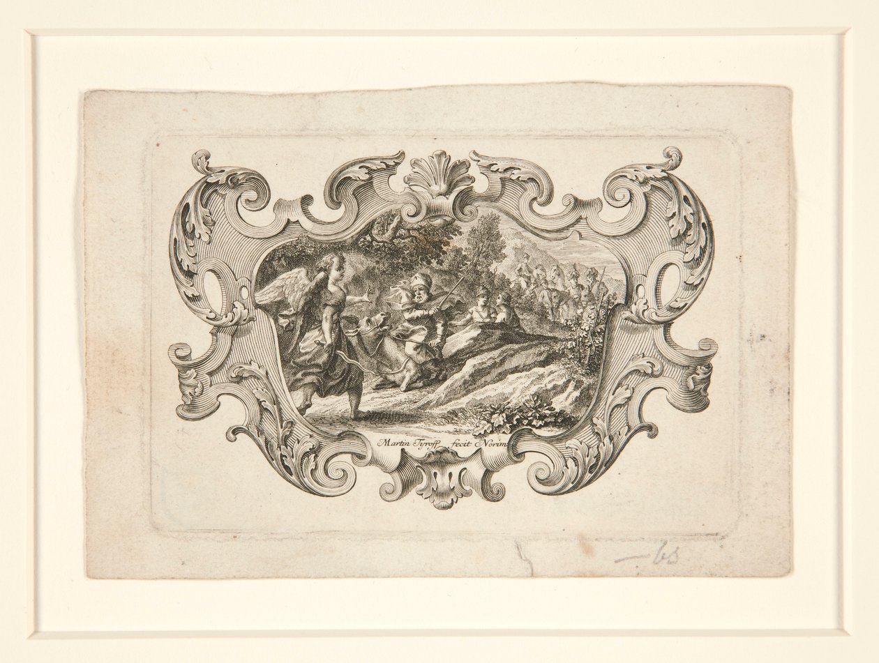 Angelo che si avvicina a un uomo su un asino (Scena biblica) da Unknown