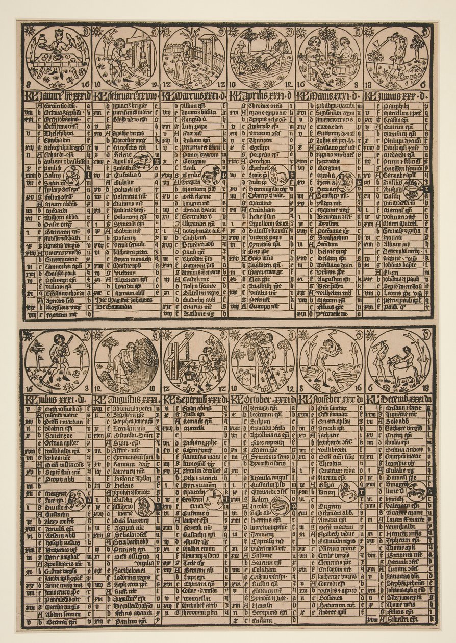 Calendario di Johann von Gemund da Unknown