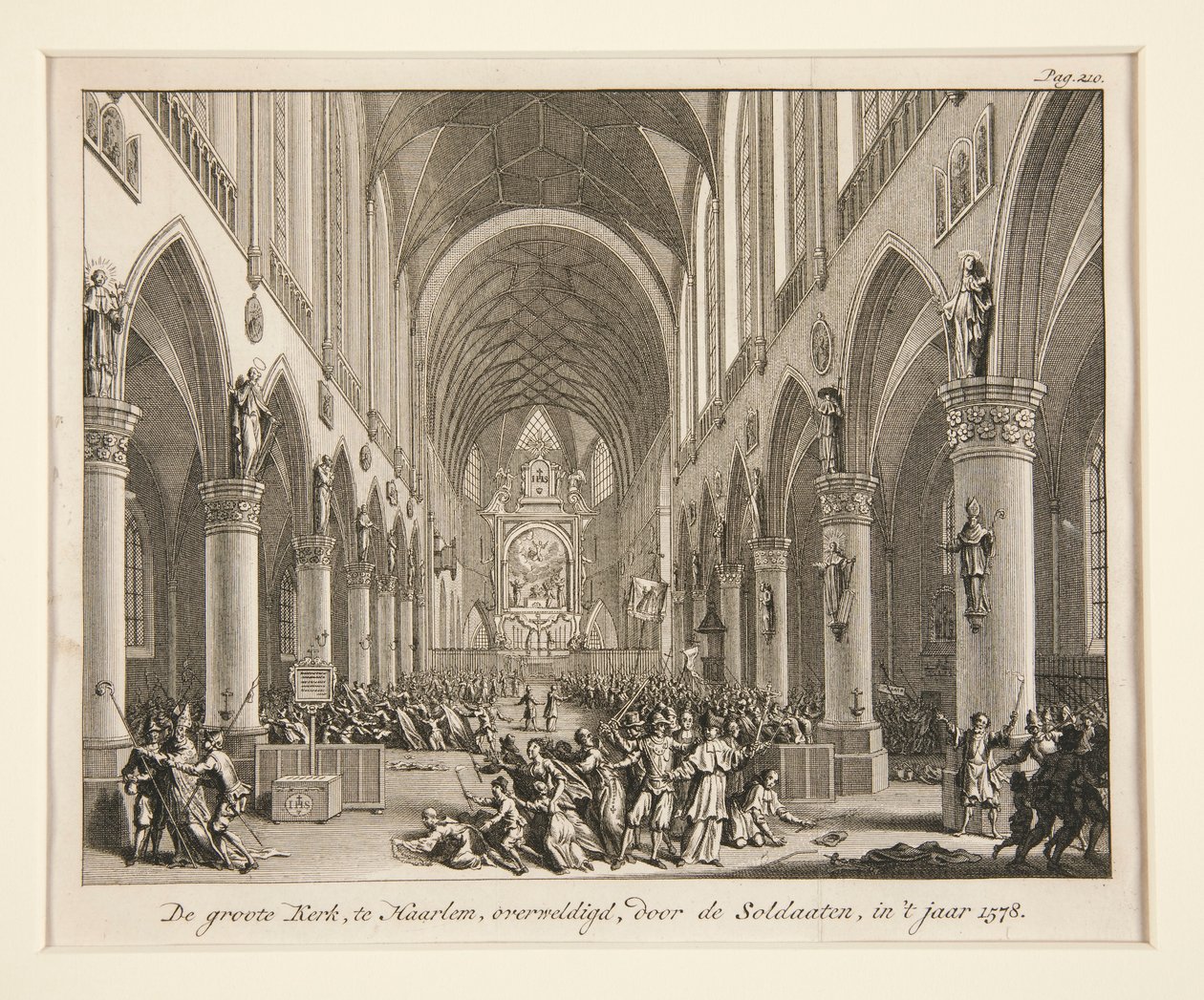 La grande chiesa di Haarlem, sopraffatta dai soldati da Unknown