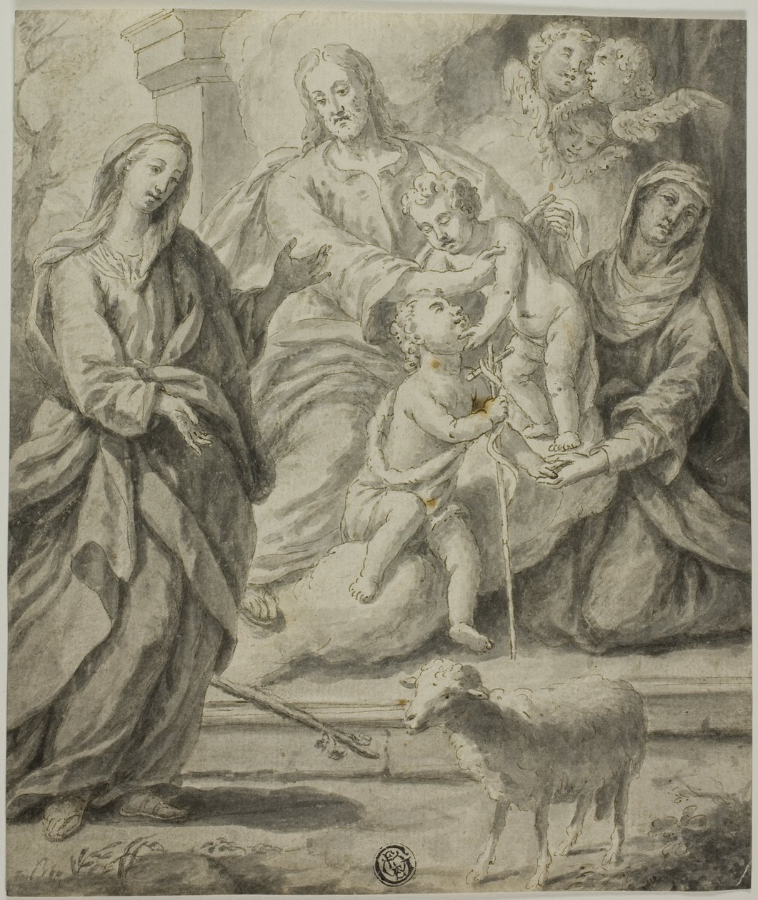 Santa donna che vede la Sacra Famiglia e il Bambino San Giovanni Battista da Unknown