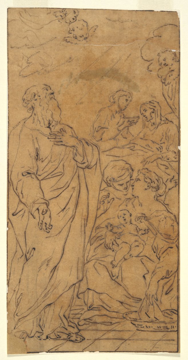 Sacra Famiglia e Santo (Natività della Vergine), a Roma, S. Giovanni in Fonte da Unknown