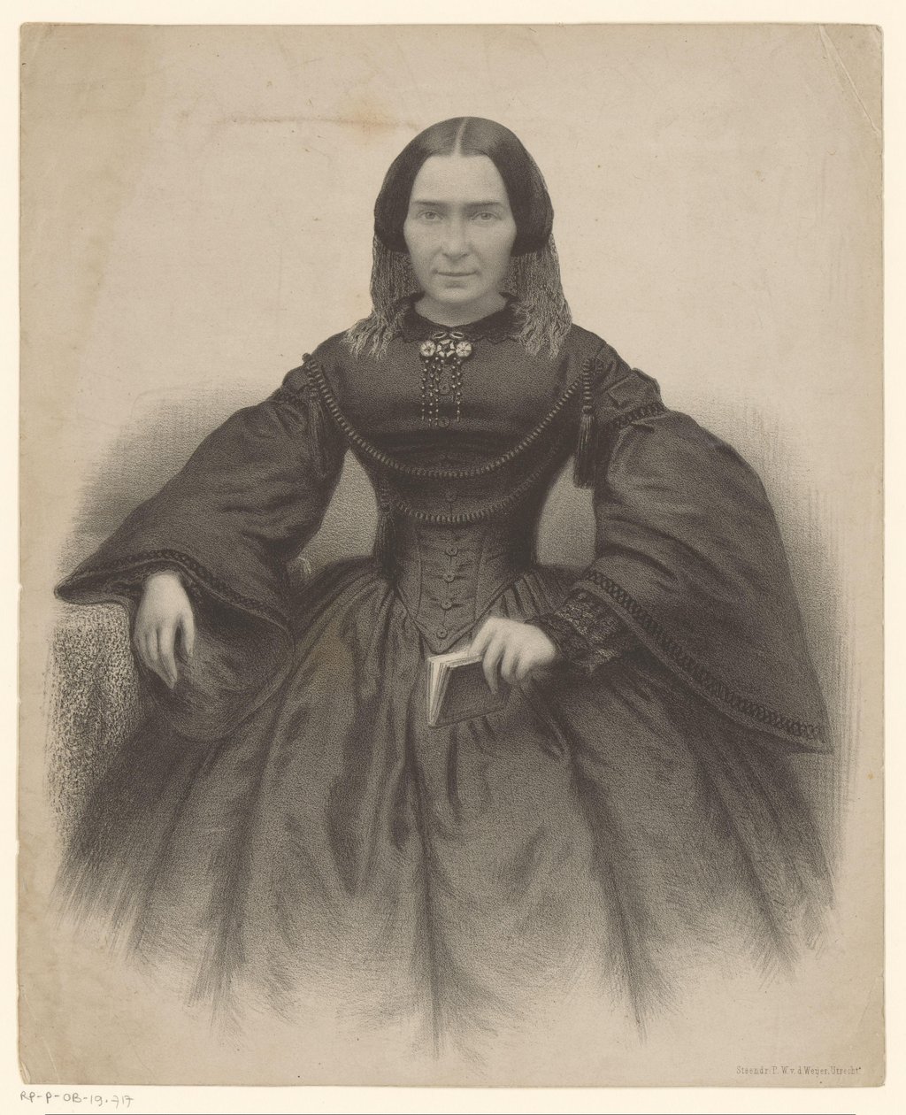 Ritratto di una donna sconosciuta in abito nero da Unknown