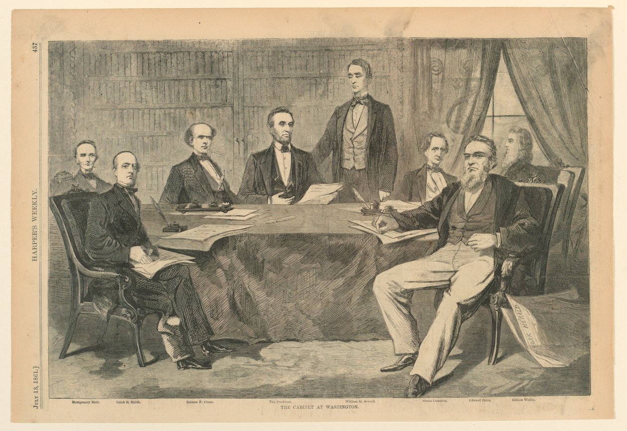 Il Presidente Lincoln e i Suoi Membri di Gabinetto a Washington, D.C., da Harper