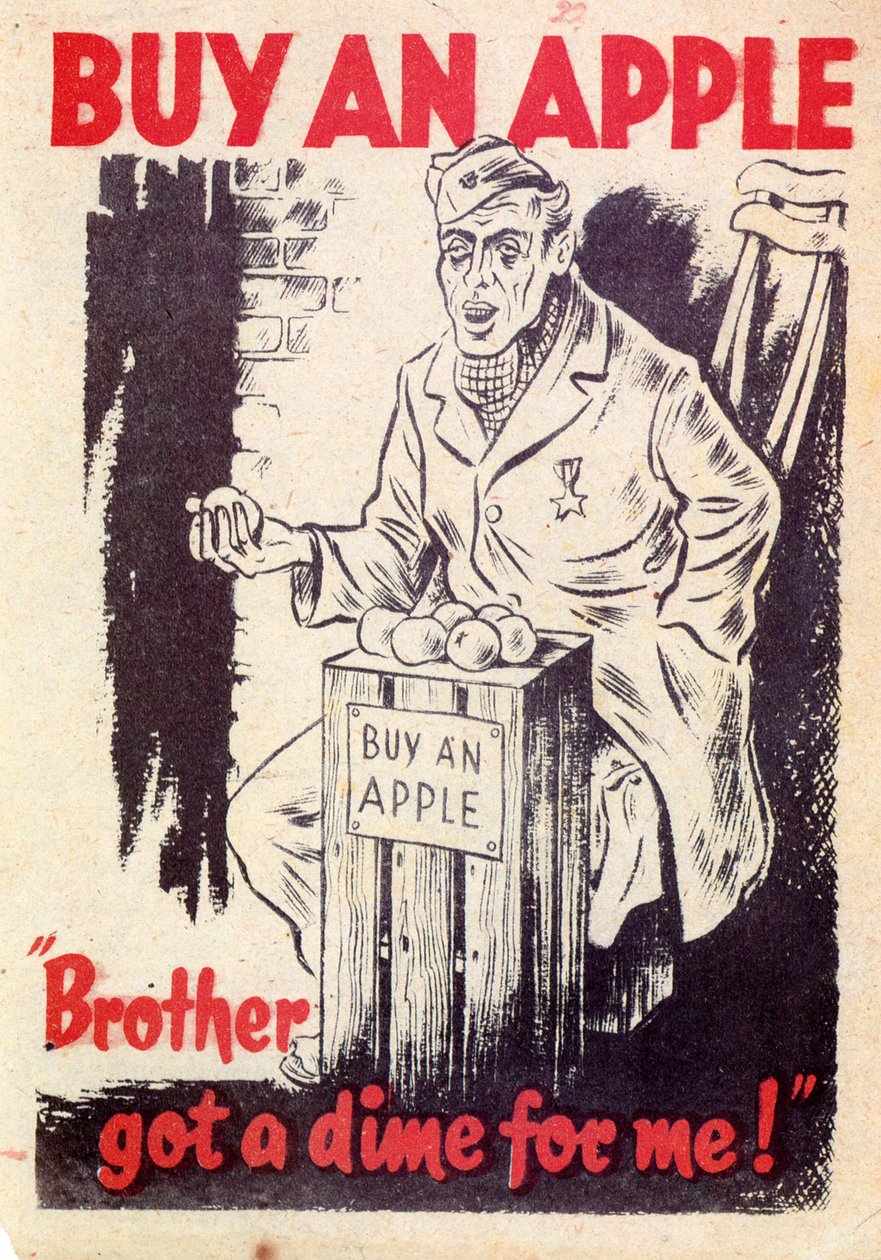 Propaganda. Compra una mela. Fratello, hai una moneta per me! 1940 da Unknown