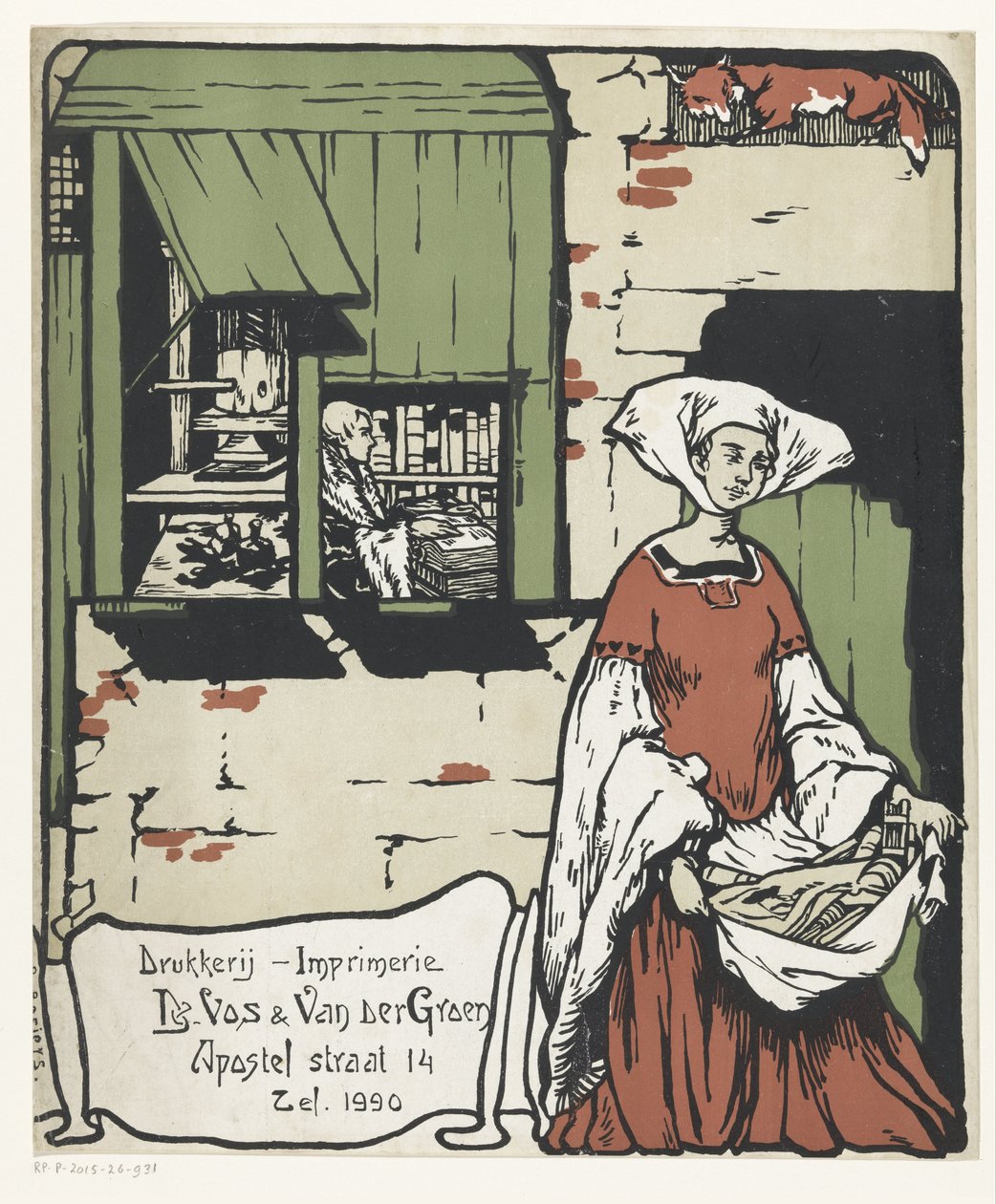 Pubblicità per la tipografia De Vos & Van der Groen ad Anversa da Unknown