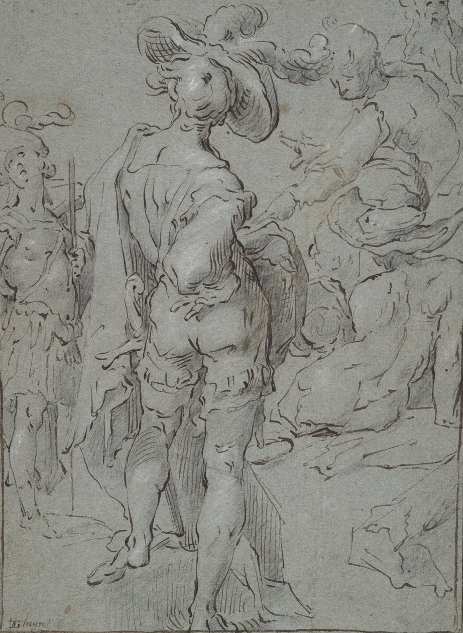 Giovane in Piedi Visto da Dietro, e Altre Figure da Unknown