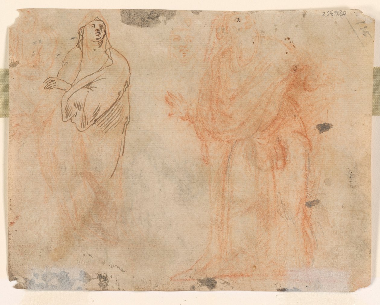 Studi di figure cadenti (recto); Studi di figure in abiti drappeggiati (verso) da Unknown