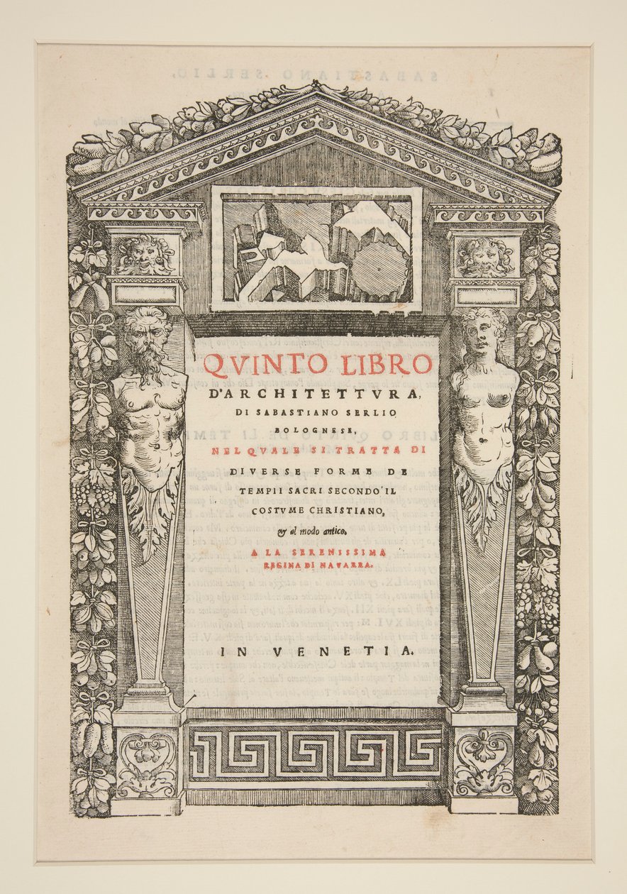 Pagina del titolo del Quinto Libro di Architettura da Unknown