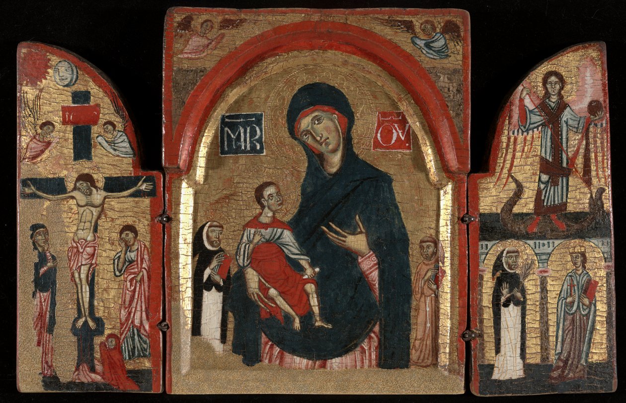 Trittico: Vergine e Bambino con i Santi Domenico e Francesco; La Crocifissione; San Michele con i Santi Pietro Martire e Caterina d