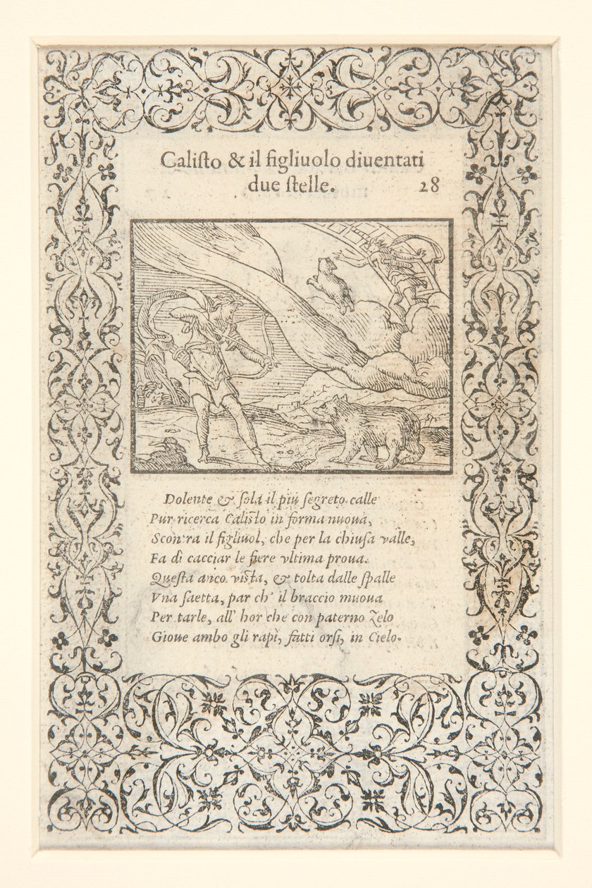 a) Callisto battuta da Giunone e trasformata in orso; sul verso: b) Callisto e suo figlio diventano due stelle da Unknown