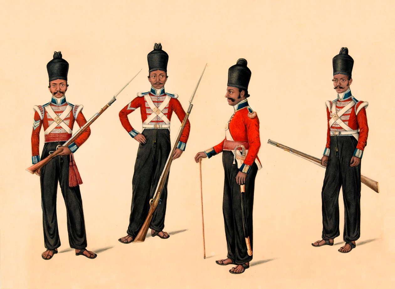 40° Fanteria Nativa di Madras, circa 1835 da Unknown